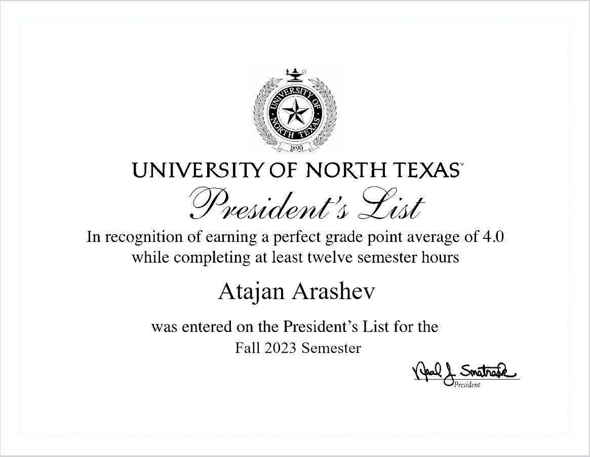 President's List 2023