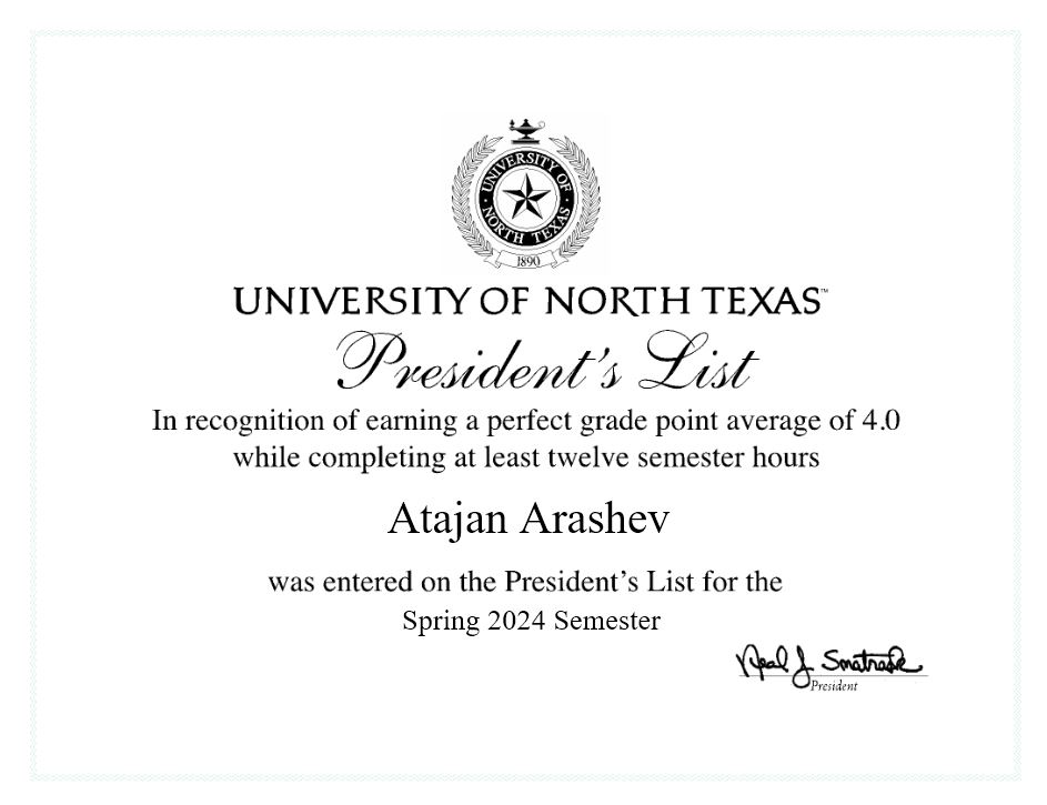 President's List 2024